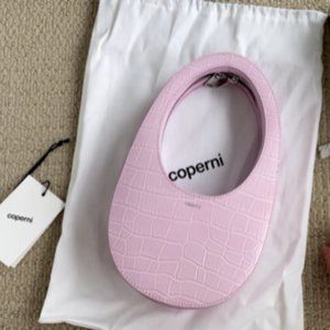 Coperni Mini Swipe Bag in Embossed Pink Leather